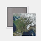 Frankreich aus dem Weltraum Magnet (Vorderseite/Rückseite)