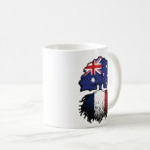Frankreich - australisches Tree Roots-Flag Kaffeetasse (VorderseiteRechts)