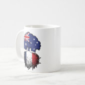Frankreich - australisches Tree Roots-Flag Kaffeetasse (Vorderseite Links)
