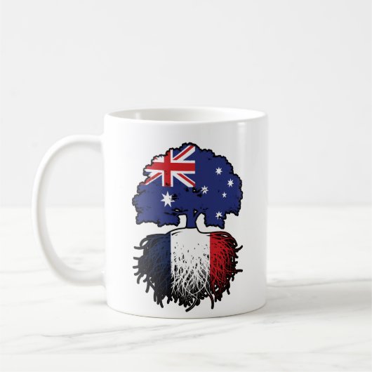 Frankreich - australisches Tree Roots-Flag Kaffeetasse (Links)