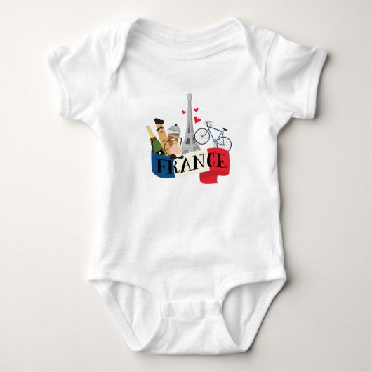 Frankreich Baby Strampler (Vorderseite)