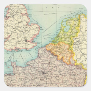 Frankreich, Belgien u. Holland politisch Quadratischer Aufkleber