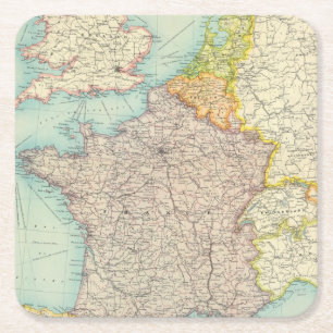 Frankreich, Belgien u. Holland politisch Rechteckiger Pappuntersetzer
