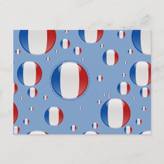 Frankreich - Blasen-Flagge Postkarte (Vorderseite)