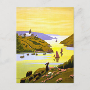 Frankreich Bretagne Vintage Reiseposter Restaurier Postkarte