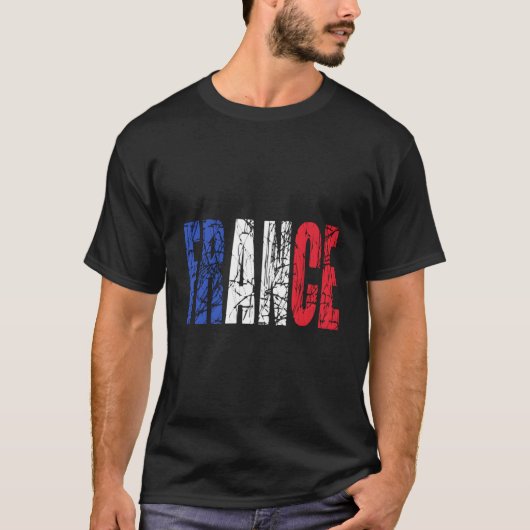 Frankreich Buchstaben - Französische Flagge beängs T-Shirt (Vorderseite)
