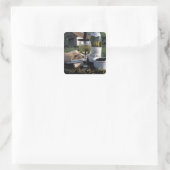 Frankreich, Burgund, Chablis. lokaler Wein und Quadratischer Aufkleber (Tasche)