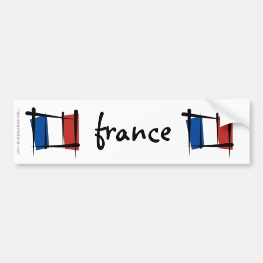 Frankreich-Bürsten-Flagge Autoaufkleber (Vorne)