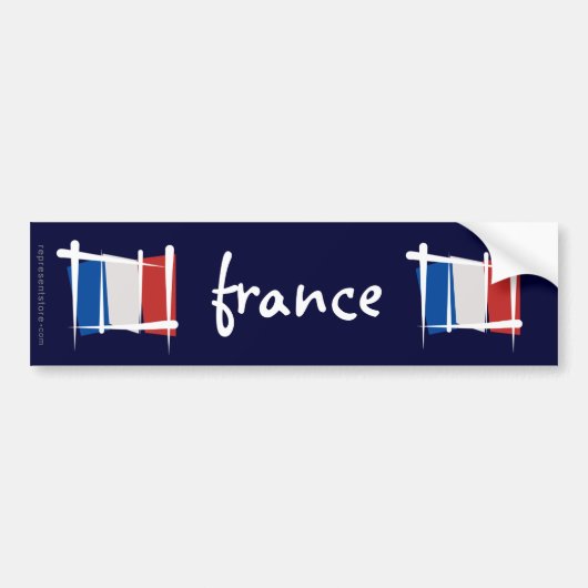 Frankreich-Bürsten-Flagge Autoaufkleber (Vorne)