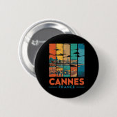 Frankreich Cannes Französische Riviera Strände Vin Button (Vorne & Hinten)