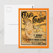 Frankreich Champagne Vintag Drink Postkarte (Vorne/Hinten)