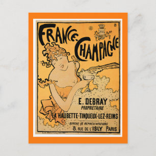 Frankreich Champagne Vintag Drink Postkarte