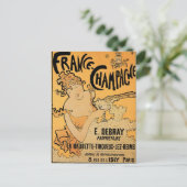 Frankreich Champagner Vintag Wein Getränke und Kun Postkarte (Stehend Vorderseite)