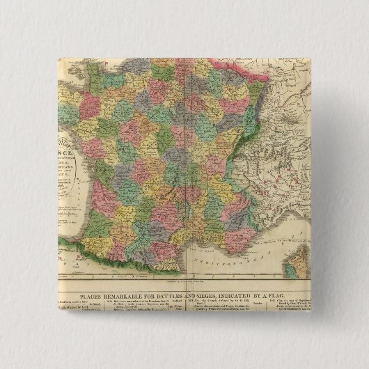 Frankreich Chronologie Karte Button (Vorderseite)