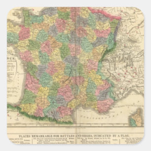 Frankreich-Chronologie-Karte Quadratischer Aufkleber