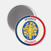 Frankreich Coat of Arms Circle Shape Magnet (Vorderseite/Rückseite)