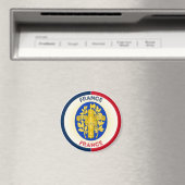 Frankreich Coat of Arms Circle Shape Magnet (In Situ (Geschirrspüler))