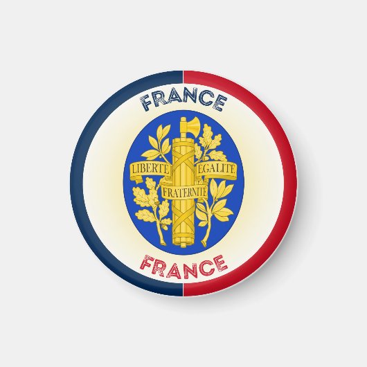 Frankreich Coat of Arms Circle Shape Magnet (Vorne)