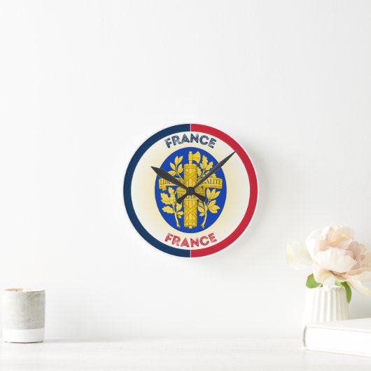 Frankreich Coat of Arms Circle Shape Runde Wanduhr (Zuhause)