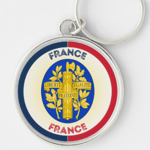 Frankreich Coat of Arms Circle Shape Schlüsselanhänger