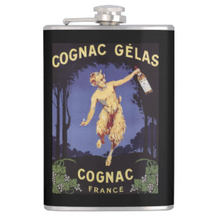 Frankreich Cognac Glas WerbeplakatFrankreich Flachmann