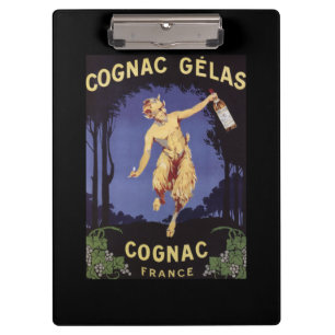 Frankreich Cognac Glas WerbeplakatFrankreich Klemmbrett