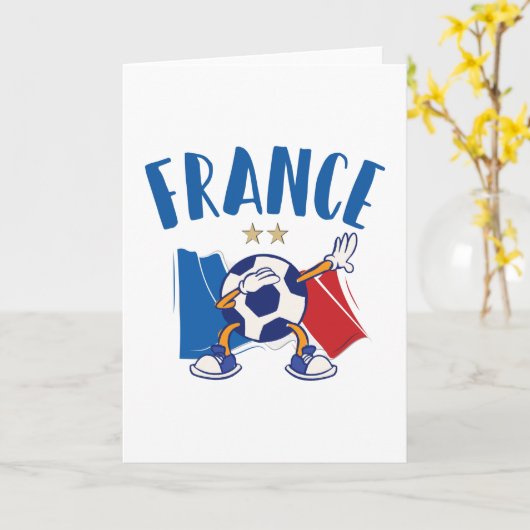 Frankreich Dabbing Fußball-Flagge 2 Sterne Karte (Gelbe Blume)