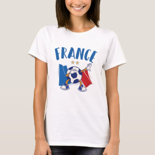 Frankreich Dabbing Fußball-Flagge 2 Sterne T-Shirt