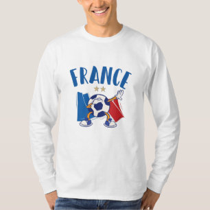 Frankreich Dabbing Fußball-Flagge 2 Sterne T-Shirt