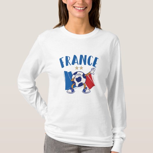 Frankreich Dabbing Fußball-Flagge 2 Sterne T-Shirt (Vorderseite)