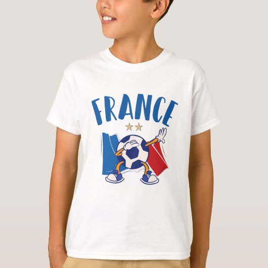 Frankreich Dabbing Fußball-Flagge 2 Sterne T-Shirt (Vorderseite)