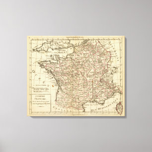 Frankreich, departemens leinwanddruck