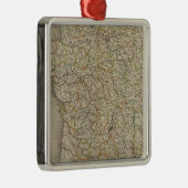 Frankreich Departement Boundaries Silbernes Ornament (Rechts)