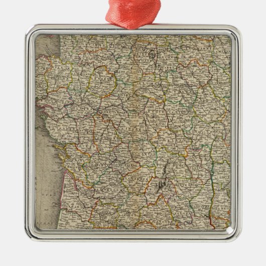 Frankreich Departement Boundaries Silbernes Ornament (Vorne)