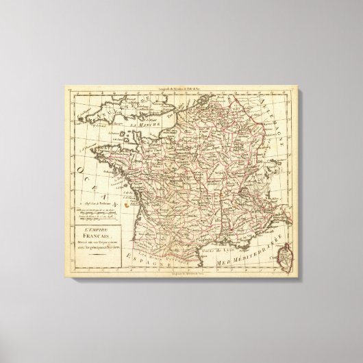 Frankreich, Departements Leinwanddruck (Vorderseite)