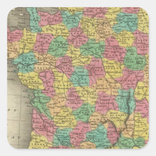 Frankreich, Departements Quadratischer Aufkleber