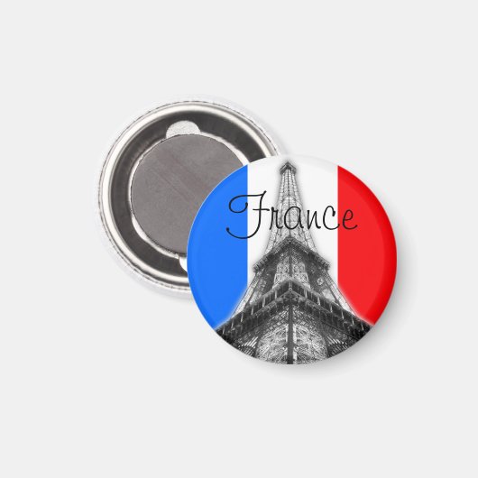 Frankreich Eiffel Tower Round Magnet (Vorderseite/Rückseite)