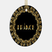 Frankreich, Eiffelturm, Gold Design Keramik Ornament (Rechts)