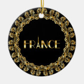 Frankreich, Eiffelturm, Gold Design Keramik Ornament (Vorne)