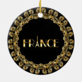 Frankreich, Eiffelturm, Gold Design Keramik Ornament (Hinten)