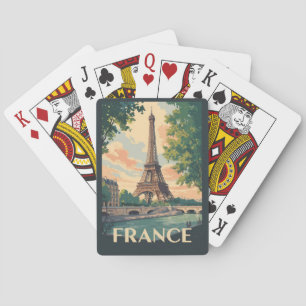 Frankreich Eiffelturm Reise Kunst Vintage Spielkarten