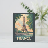 Frankreich Eiffelturm Reisen Vintag Postkarte (Stehend Vorderseite)