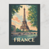 Frankreich Eiffelturm Reisen Vintag Postkarte (Vorderseite)