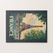 Frankreich Eiffelturm Reisen Vintag Puzzle (Horizontal)