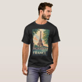 Frankreich Eiffelturm Reisen Vintag T-Shirt (Vorne ganz)