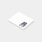 Frankreich ein unordentlicher Bug mit französische Post-it Klebezettel (angewinkelt)