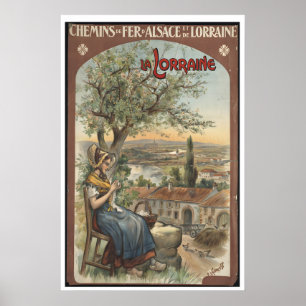 Frankreich Eisenbahn Elsass Lothringen Vintage Rei Poster