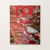 Frankreich, Elsass, Colmar. Weihnachtsmarkt Puzzle (Vertikal)