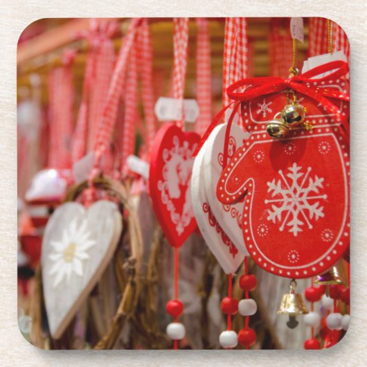 Frankreich, Elsass, Colmar. Weihnachtsmarkt Untersetzer (Vorderseite)