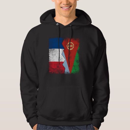 Frankreich Eritrea Flaggen Halberitreer Französisc Hoodie (Vorderseite)